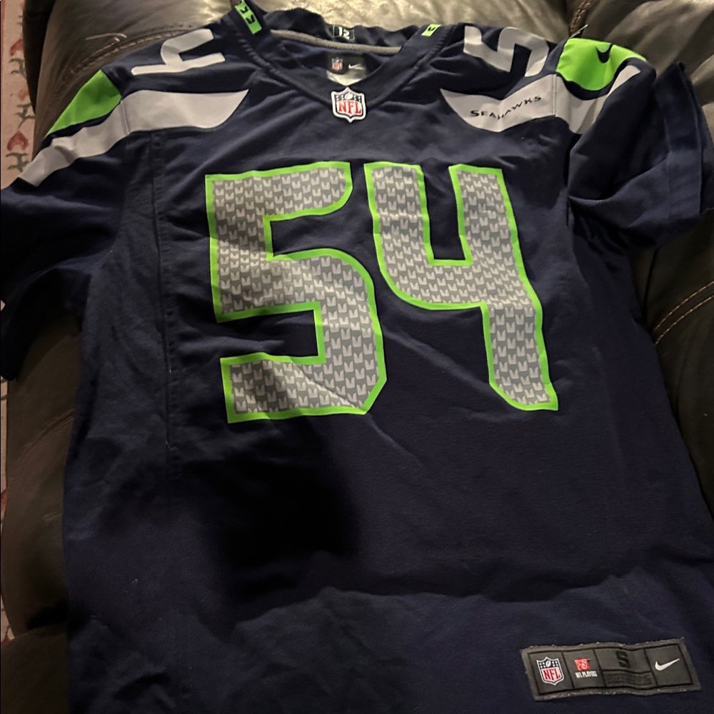 Nike Seahawks Navy and Neon Green Jersey
